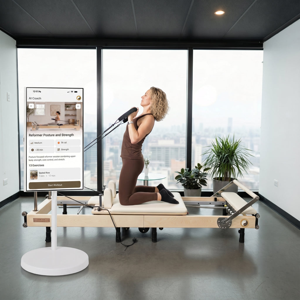 With Large Smart Screen - Janet Elite 2.0 – Foldable Pilates Reformer