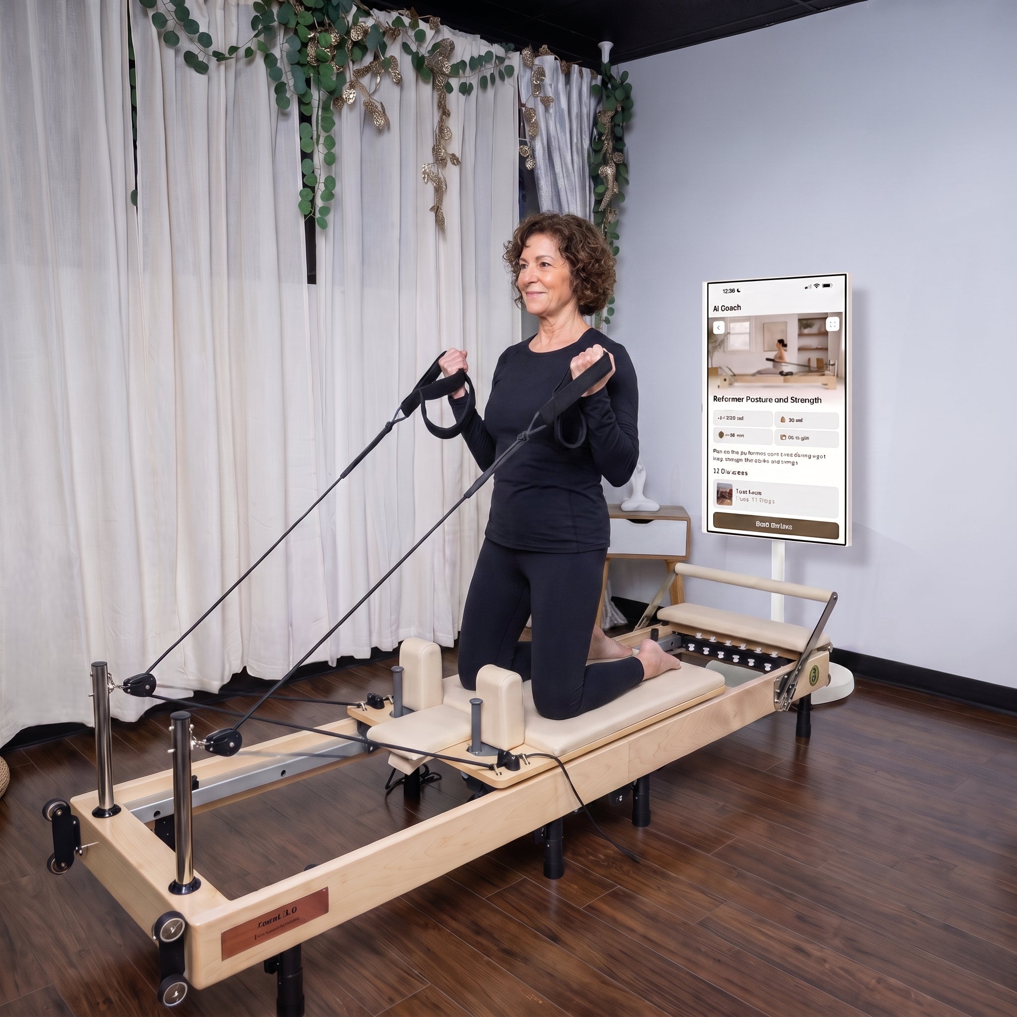 With Large Smart Screen - Janet Elite 2.0 – Foldable Pilates Reformer