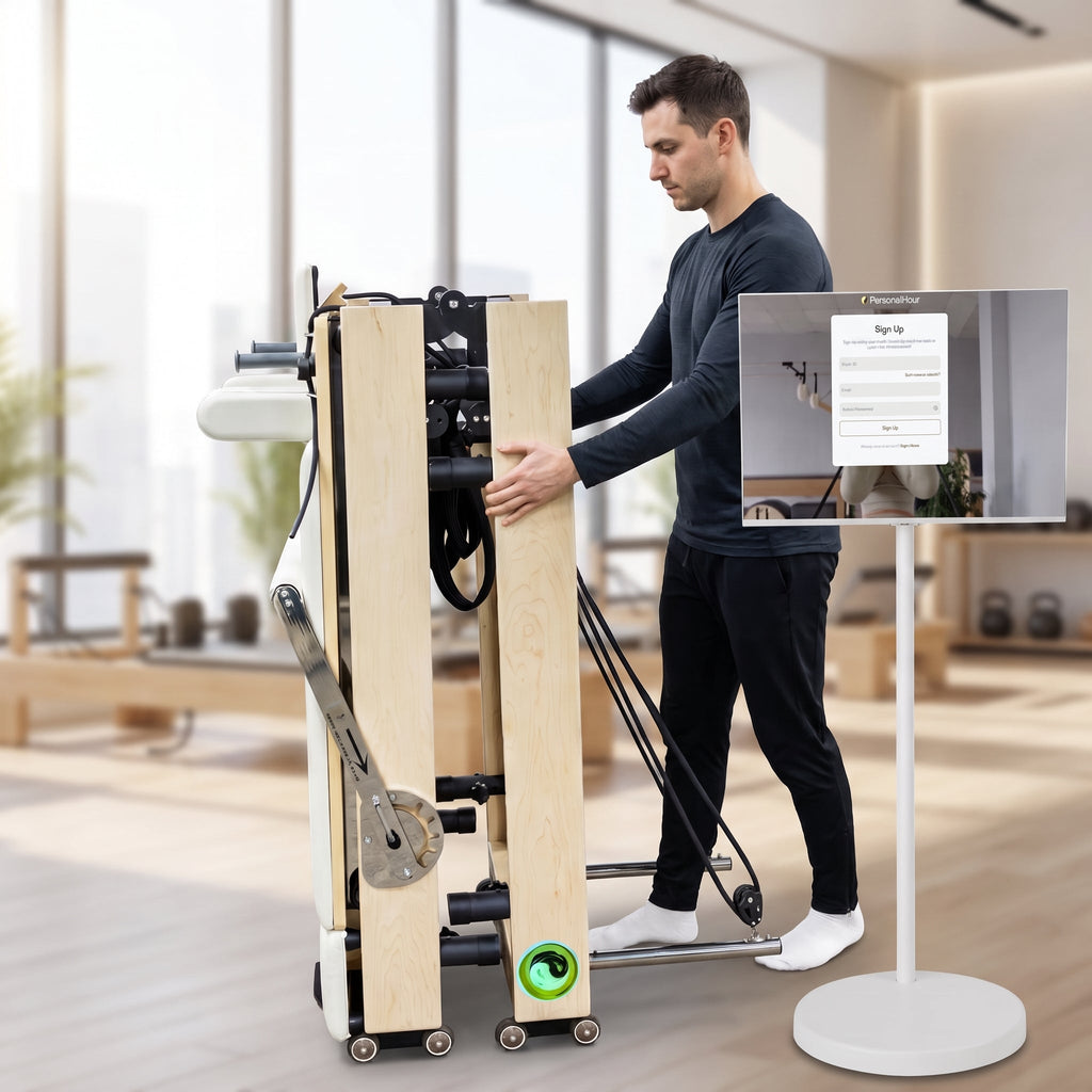 With Large Smart Screen - Janet Elite 2.0 – Foldable Pilates Reformer