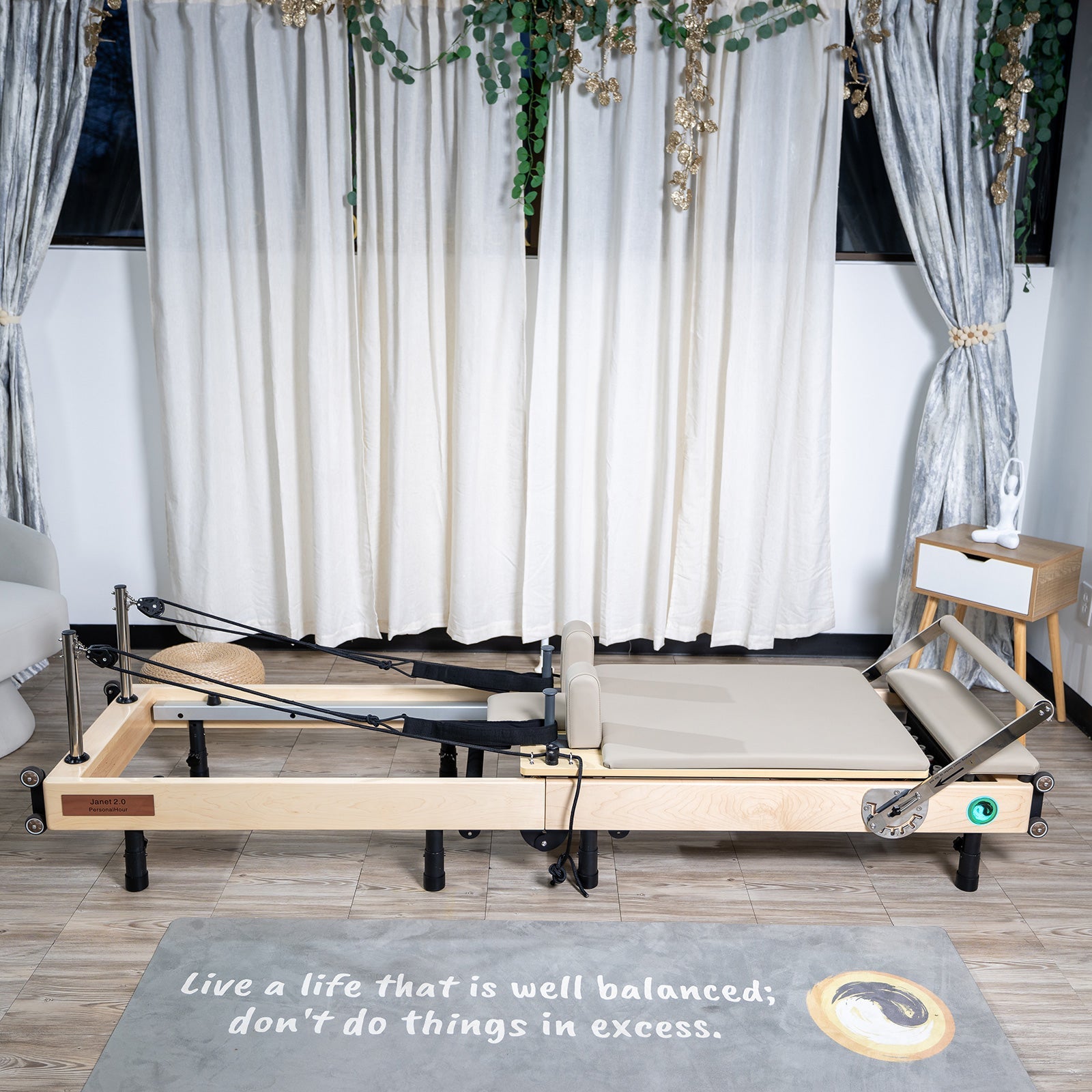With Large Smart Screen - Janet Elite 2.0 – Foldable Pilates Reformer