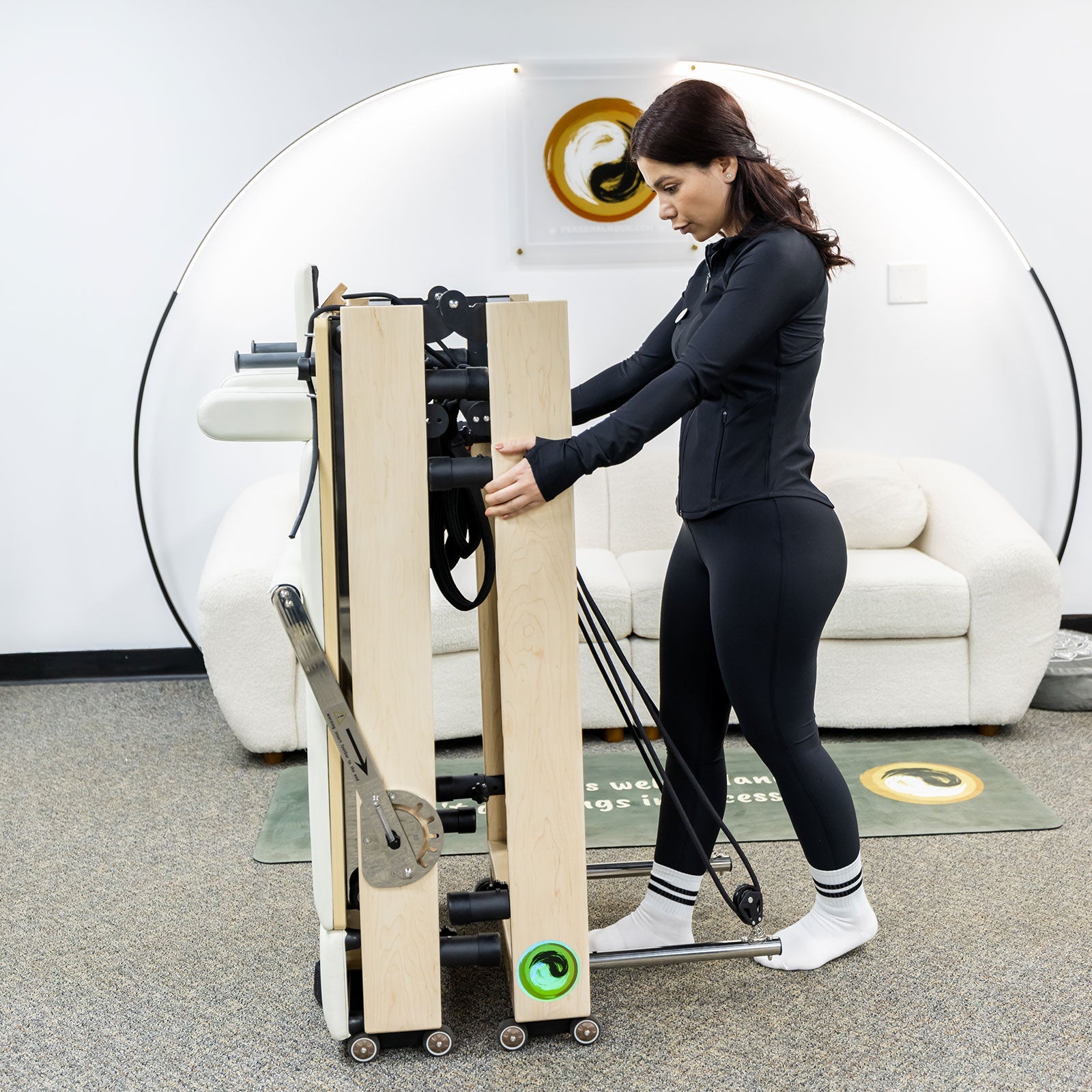 With Large Smart Screen - Janet Elite 2.0 – Foldable Pilates Reformer