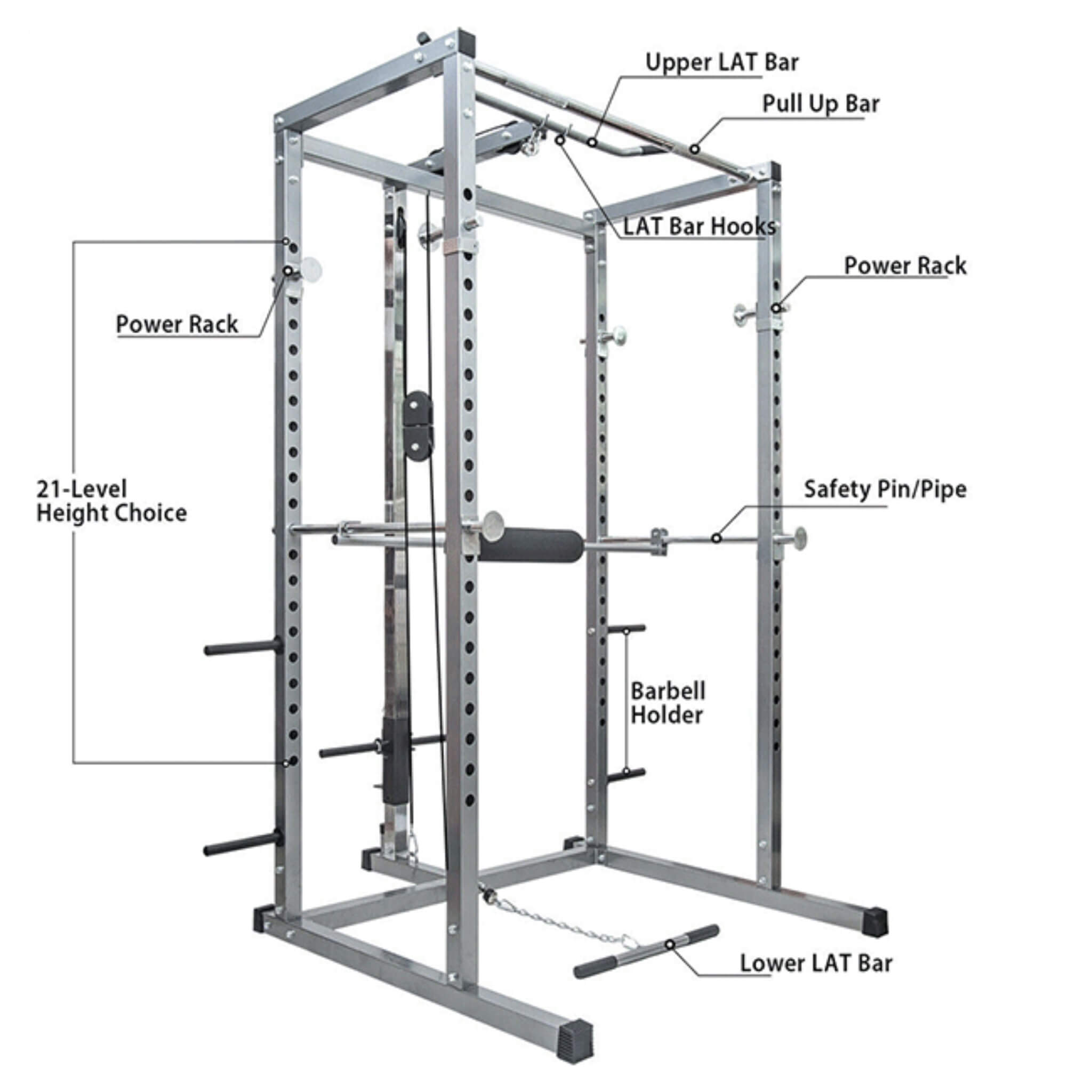 Merax Multi-Functional Olympic Power Squat Rack Cage For Home & Gym