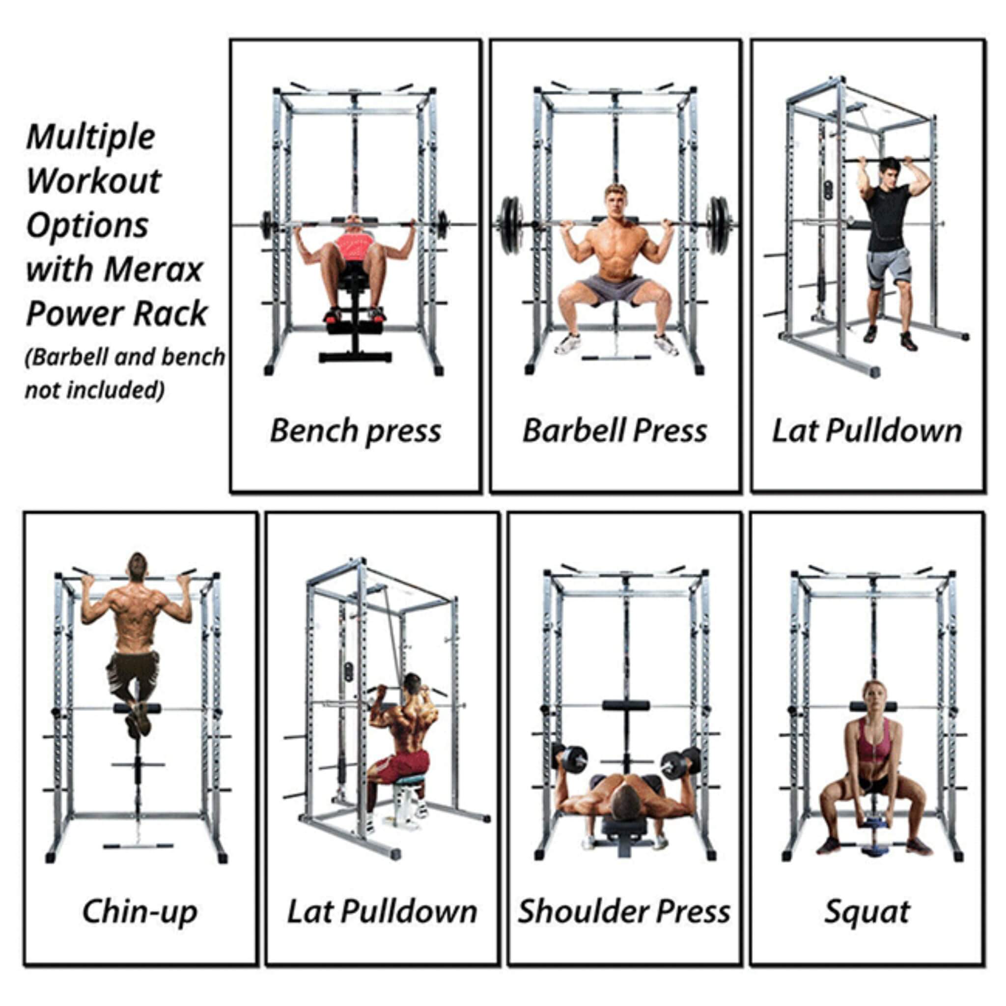 Merax Multi-Functional Olympic Power Squat Rack Cage For Home & Gym